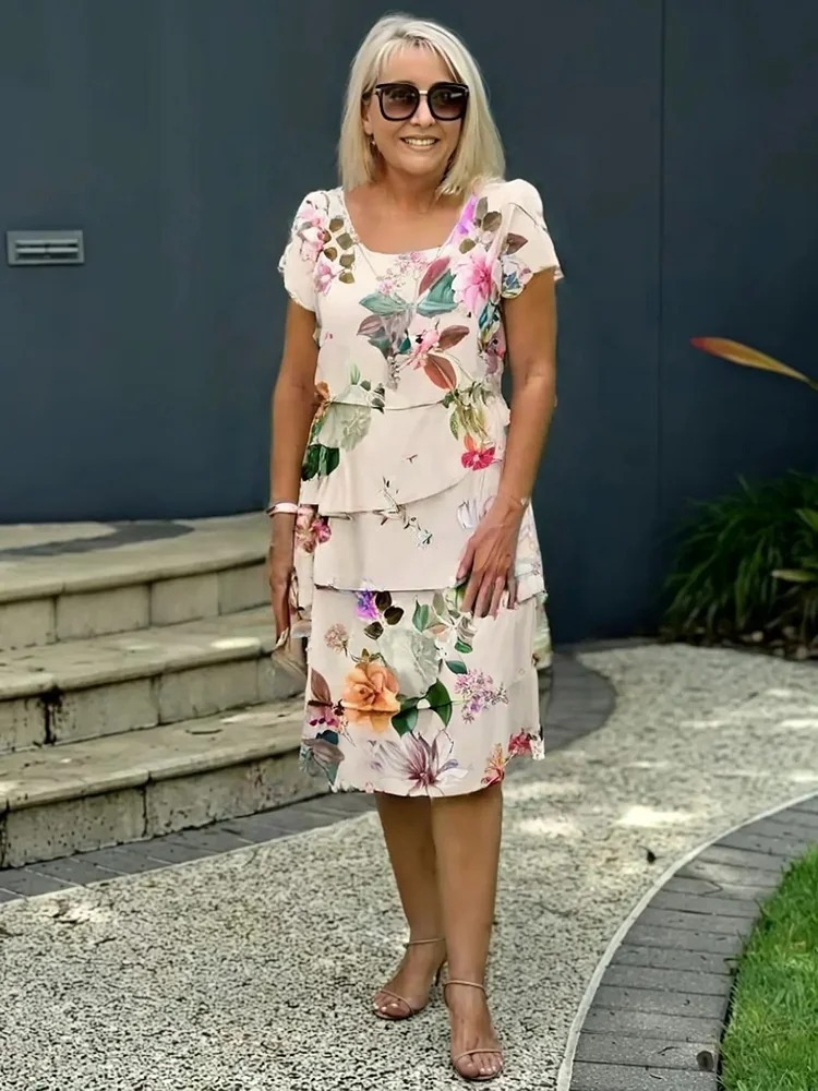 Émilie – Abito lungo floreale elegante