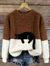 Luna | Maglione Feminino con Gráfico di Gatto