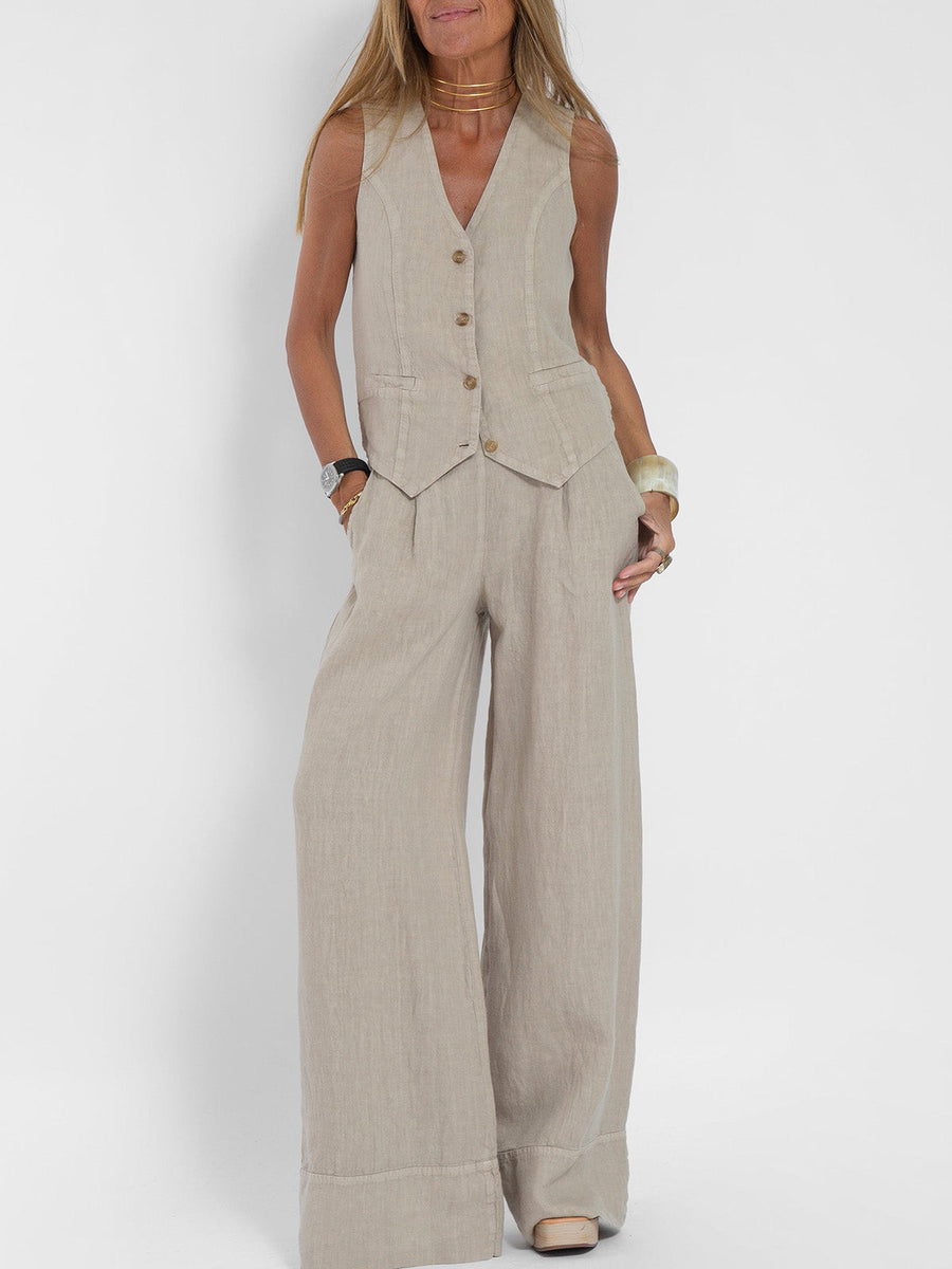 Ella | Set di pantaloni larghi con gilet (quasi esaurito)
