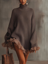 Robe di malha con volant — Doce, quente & romantica