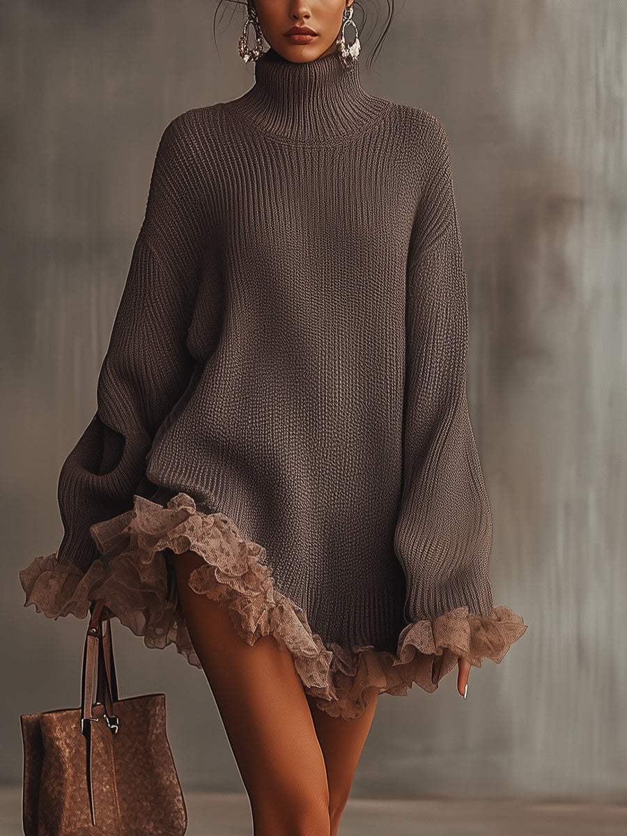 Robe di malha con volant — Doce, quente & romantica