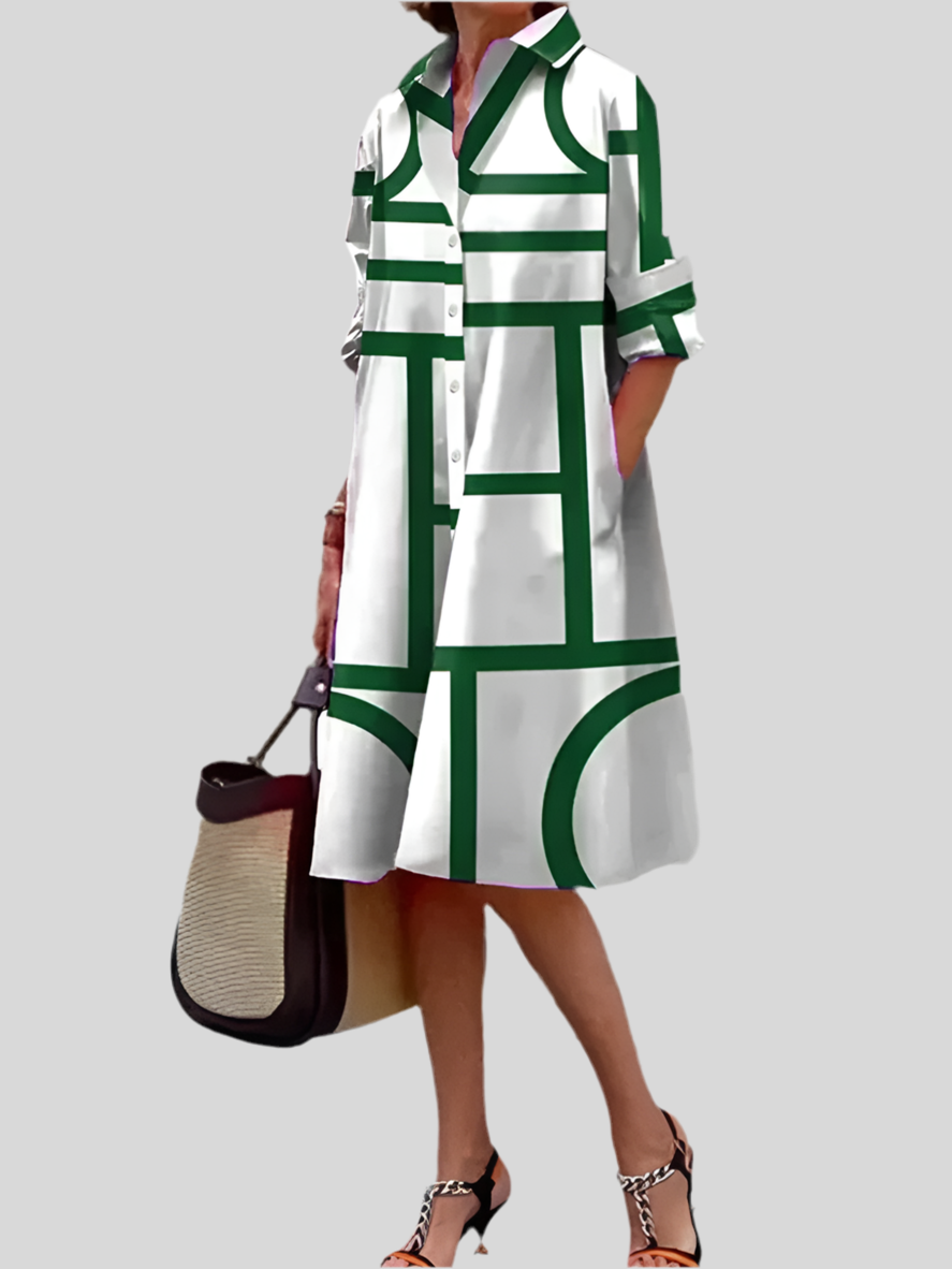 Helen | Abito midi con stampa geometrica da donna