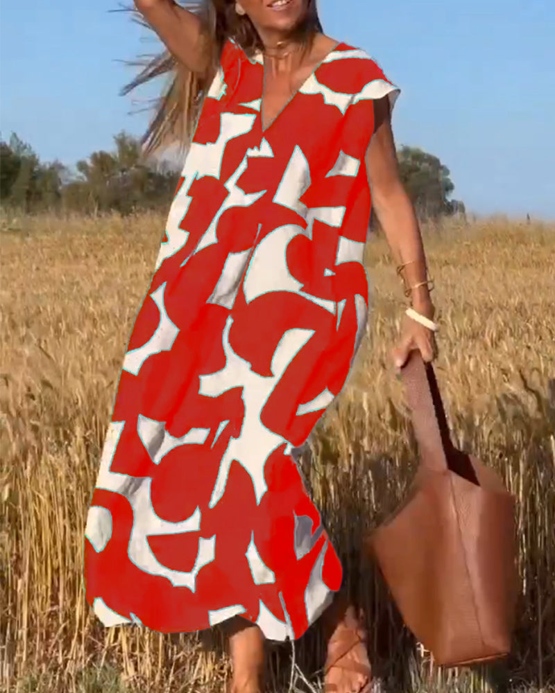 Ellen | Abito stampato con scollo a V per Donna