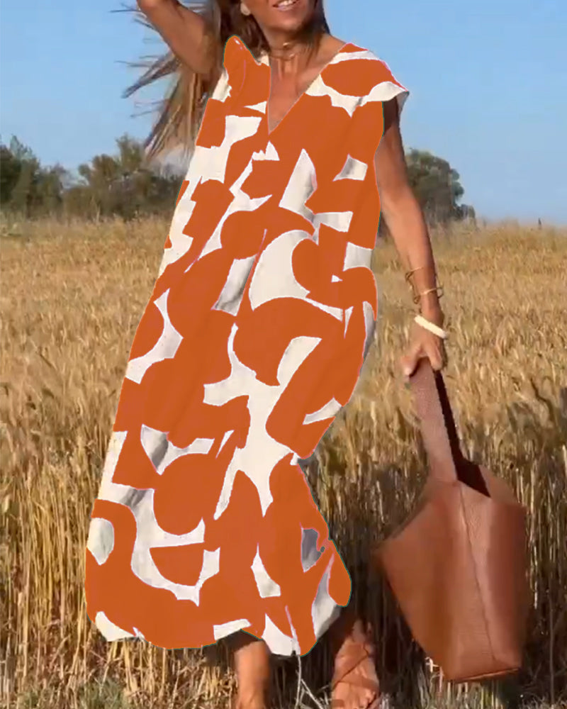 Ellen | Abito stampato con scollo a V per Donna