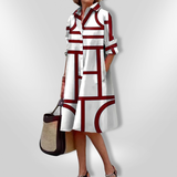 Helen | Abito midi con stampa geometrica da donna