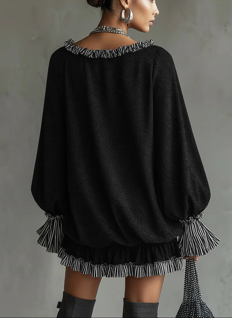 Isabella - Abito da donna Mini Loose Pregueado