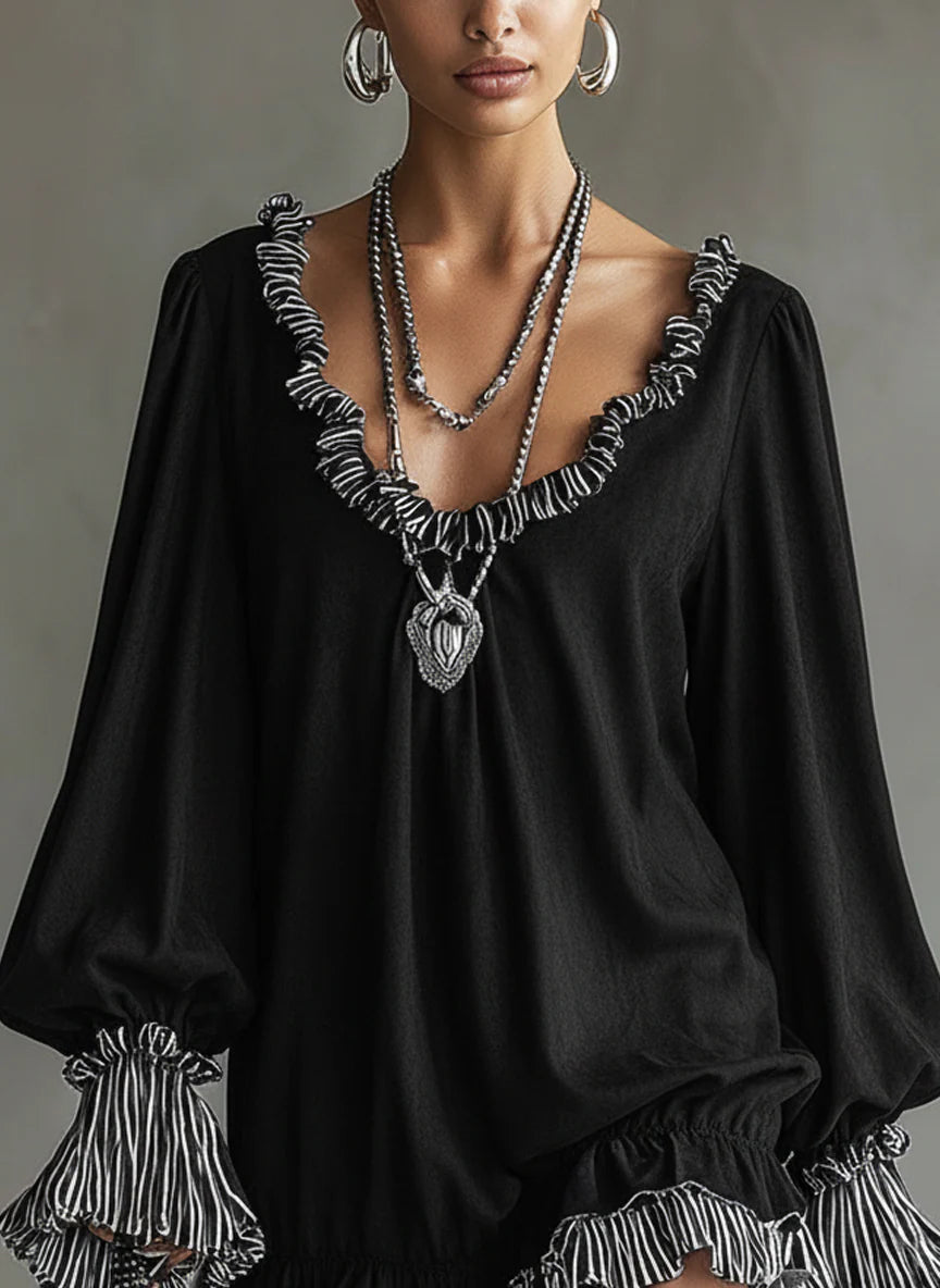 Isabella - Abito da donna Mini Loose Pregueado