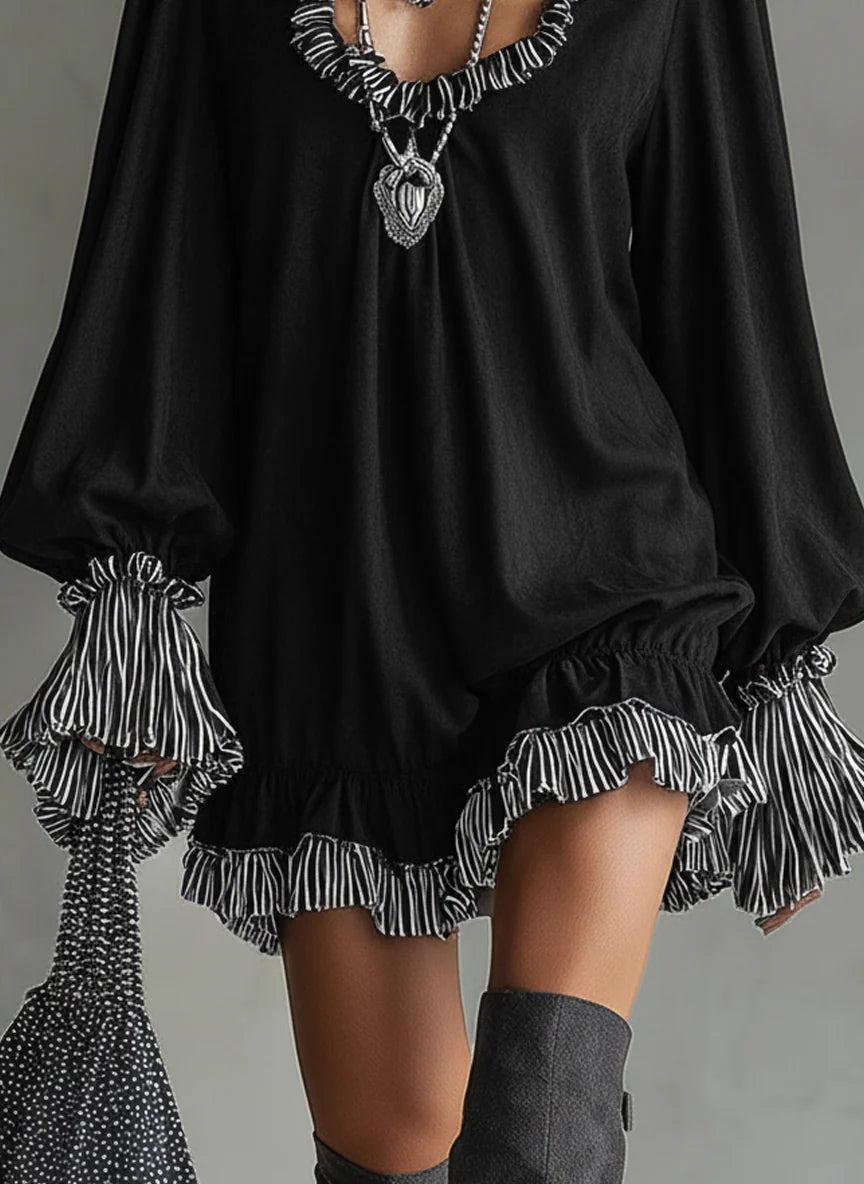 Isabella - Abito da donna Mini Loose Pregueado