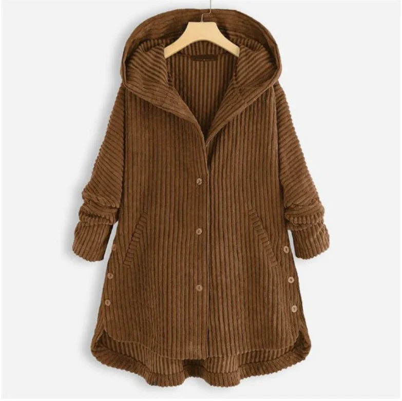 Dana™ | Cappotto a Coste con Cappuccio da Donna
