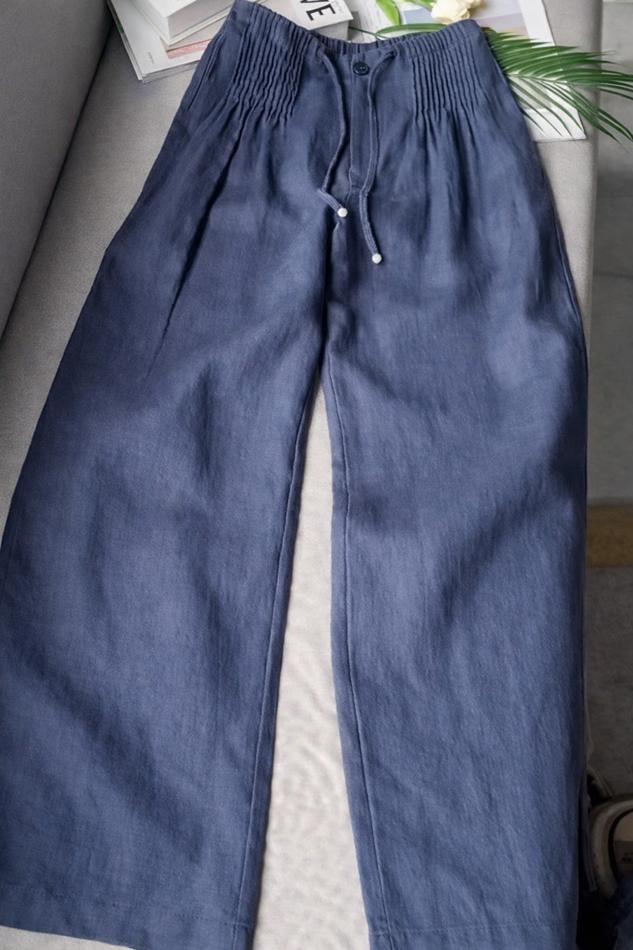 Zofia – Pantaloni in cotone a gamba larga da donna