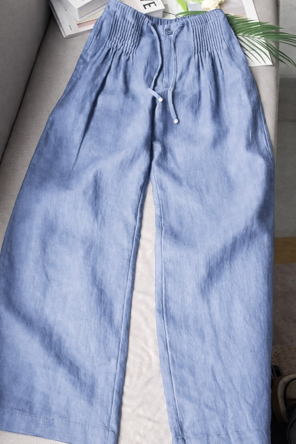 Zofia – Pantaloni in cotone a gamba larga da donna