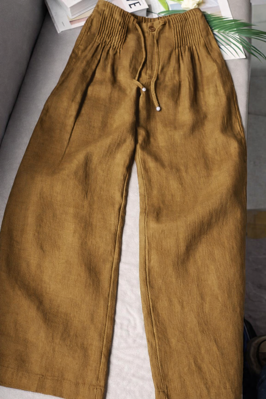 Zofia – Pantaloni in cotone a gamba larga da donna