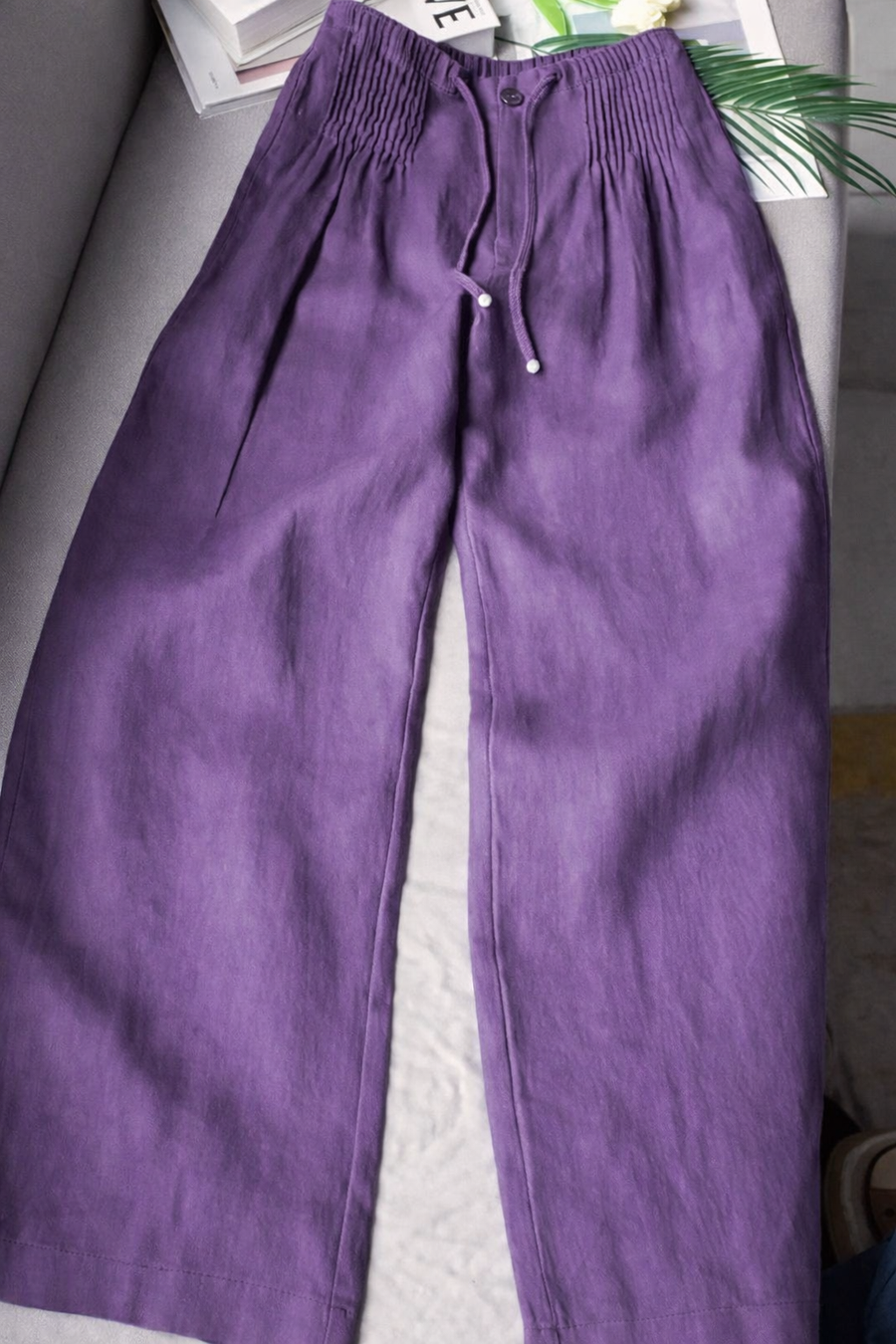 Zofia – Pantaloni in cotone a gamba larga da donna