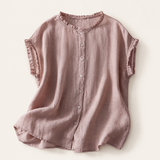 Ines - Blusa in Lino con Pizzo per Donna