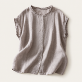 Ines - Blusa in Lino con Pizzo per Donna