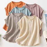 Ines - Blusa in Lino con Pizzo per Donna
