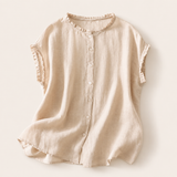 Ines - Blusa in Lino con Pizzo per Donna