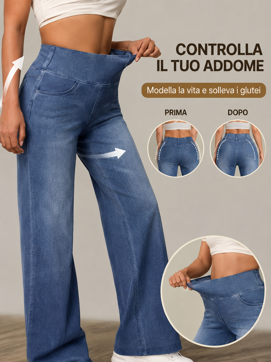 Duna | Pantaloni Larghi con Controllo Addominale da Donna