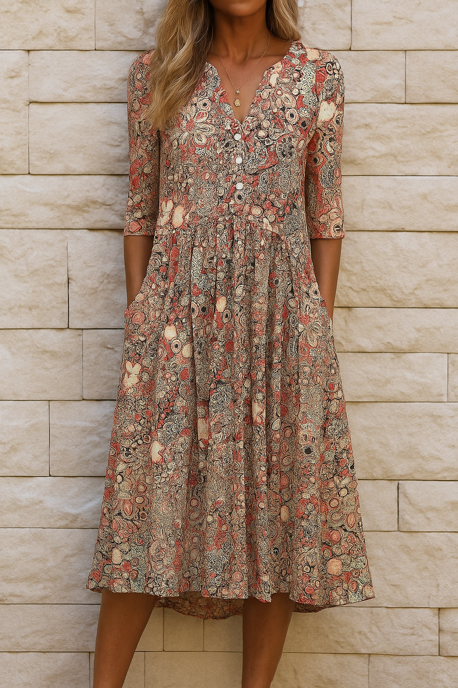 OLIVIA | ABITO ELEGANTE COM DECOTE EM V PARA DONNA