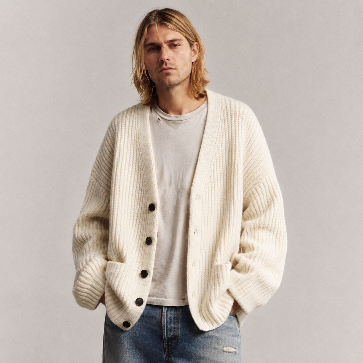 Nathaniel | Cardigan Relaxato con Scollatura a V per Uomo