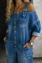 Sophia | Tuta in Denim con Spalle Scoperte da Donna