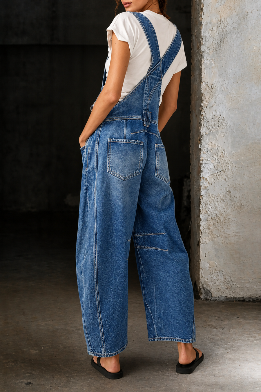 Lauren | Salopette in Denim a Barile per Donna
