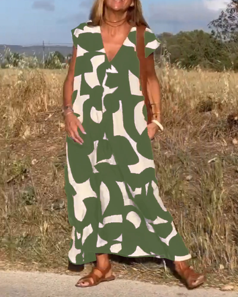 Ellen | Abito stampato con scollo a V per Donna