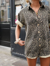 Nonette™ |  Abito camicia con stampa leopardata