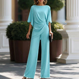 Gabriela | Set di Blusa Drappeggiata e Pantaloni Larghi per Donna