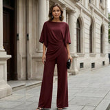 Gabriela | Set di Blusa Drappeggiata e Pantaloni Larghi per Donna