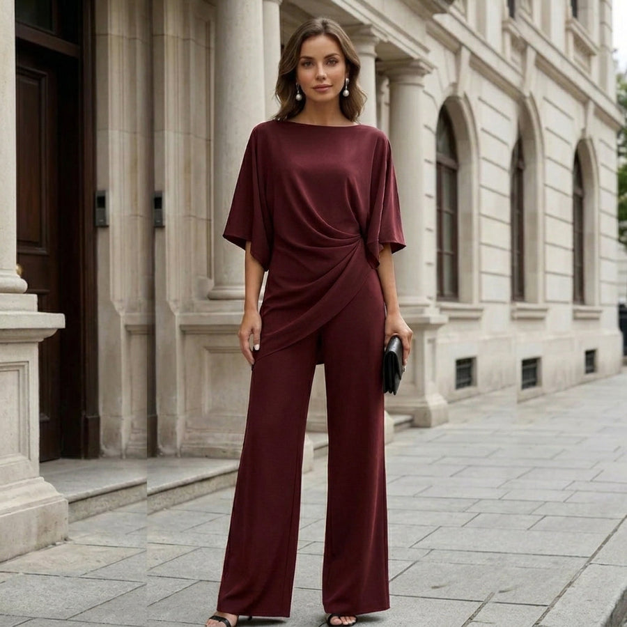 Gabriela | Set di Blusa Drappeggiata e Pantaloni Larghi per Donna