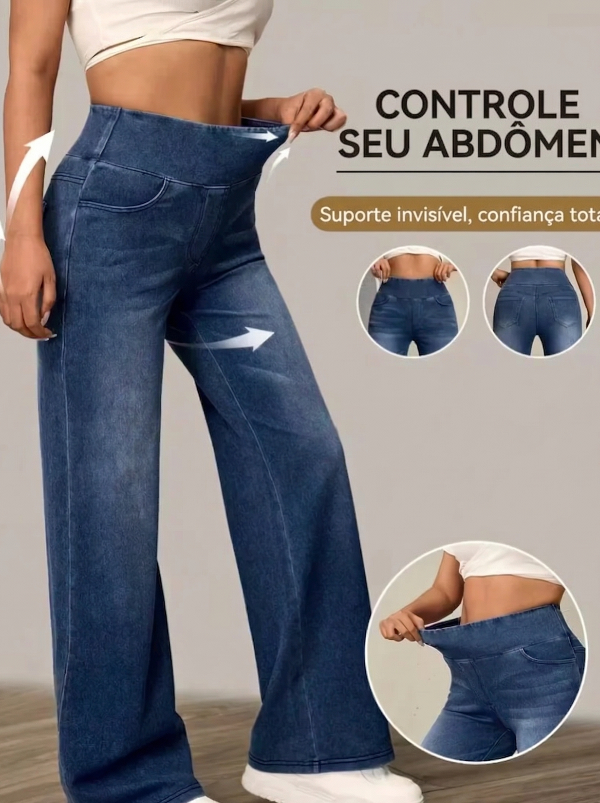 Duna - Pantaloni larghi con controllo addominale da donna