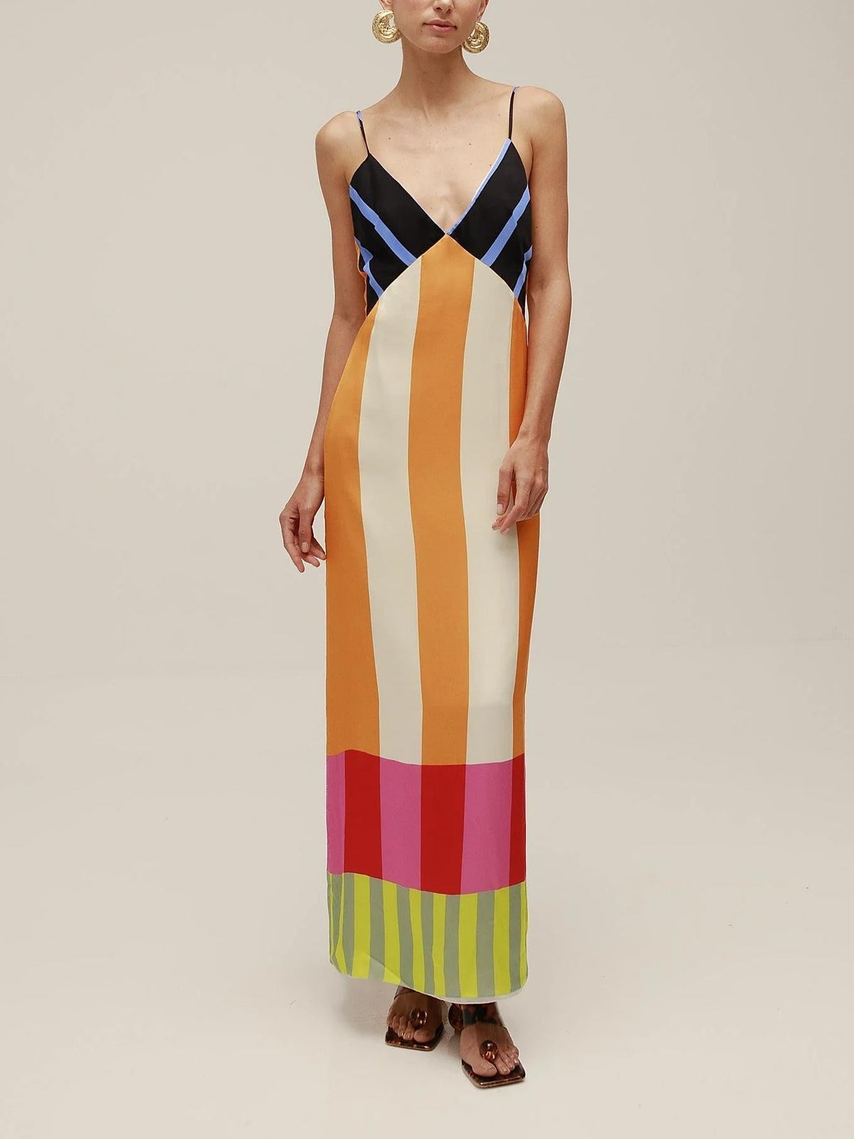 Paloma – Abito lungo a righe colorato