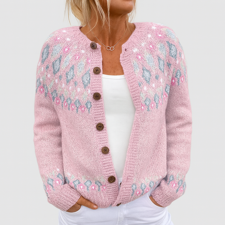 Elva™ | Cardigan di maglia solta con stampa