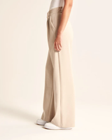 Maria - Pantaloni beige sartoriali a gamba larga
