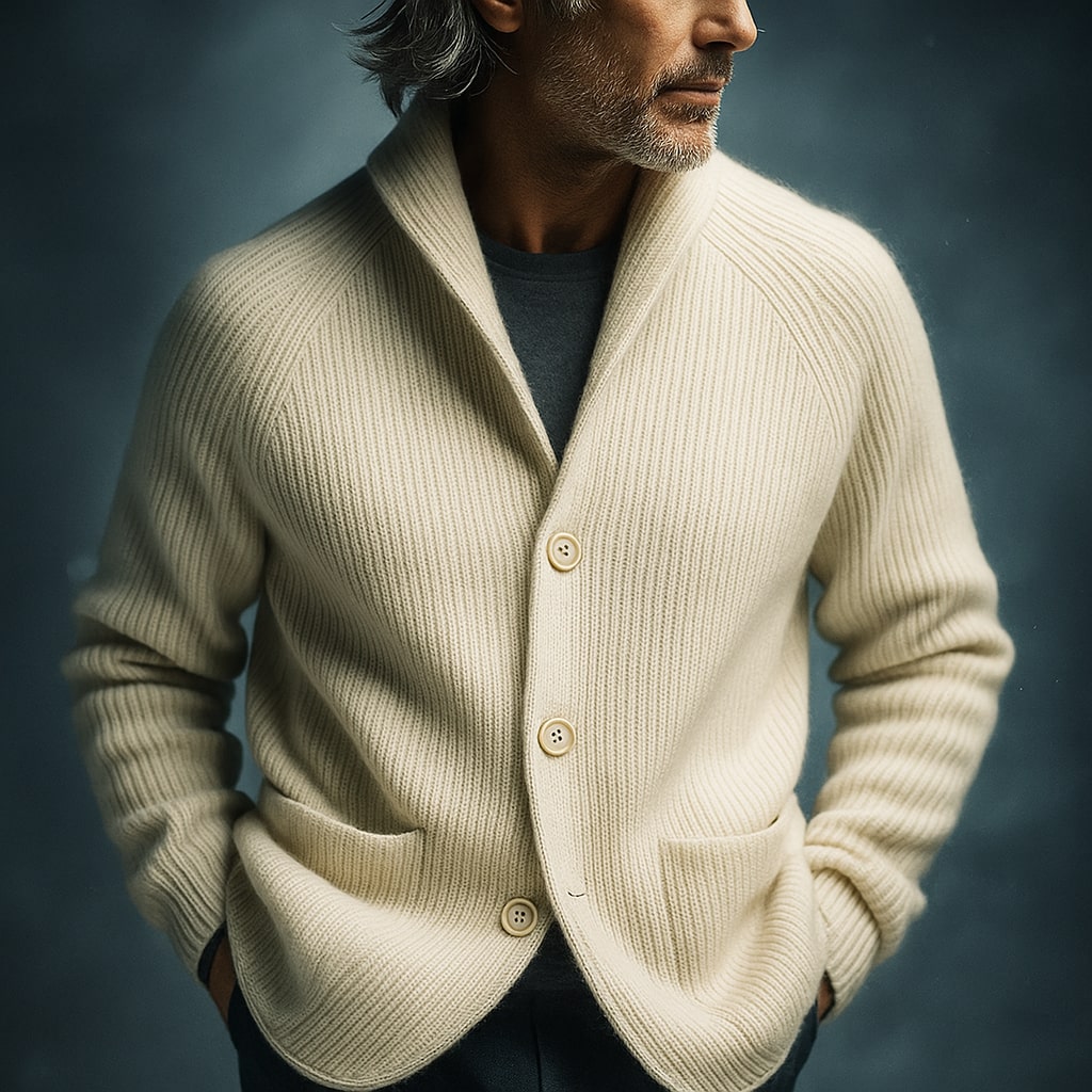 RORO | CARDIGAN DA UOMO IN LANA CONICA