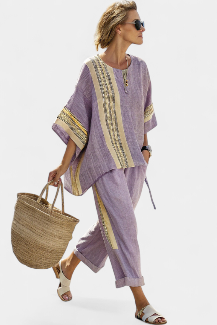 Mirthe | Completo Arioso a Due Pezzi con Righe e Vestibilità Oversize