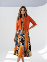 Maéliane – Abito midi stampato elegante e fluido da donna