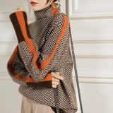 Malou™ | Maglione di collo alto con listras contrastantes marcantes