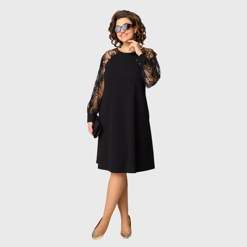 Lauren - Abito elegante di pizzo preta