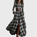 Lina | Abito Maxi a Quadri da Donna