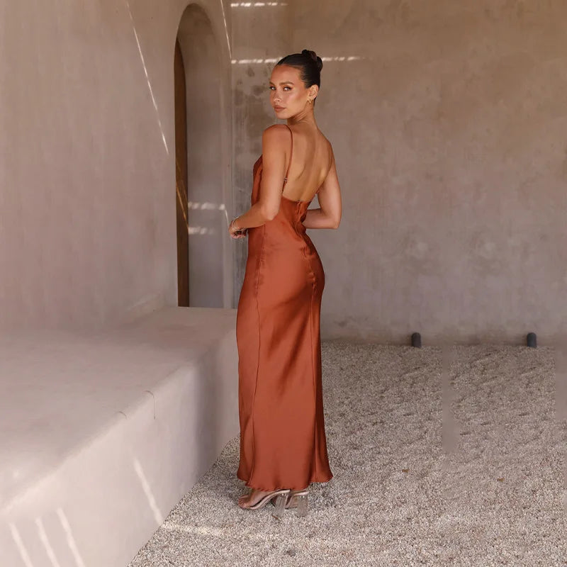 Rosa Elena™ | Abito Lungo in Raso
