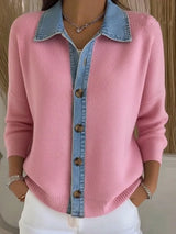Léonie | Maglione em Maglia con Gola em Denim