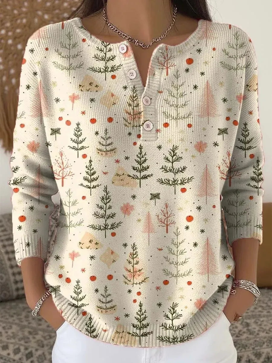 Manon | Maglione di Natal Caldo con Stampa Festiva