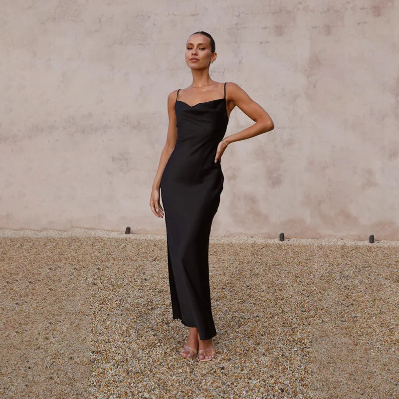 Rosa Elena™ | Abito Lungo in Raso