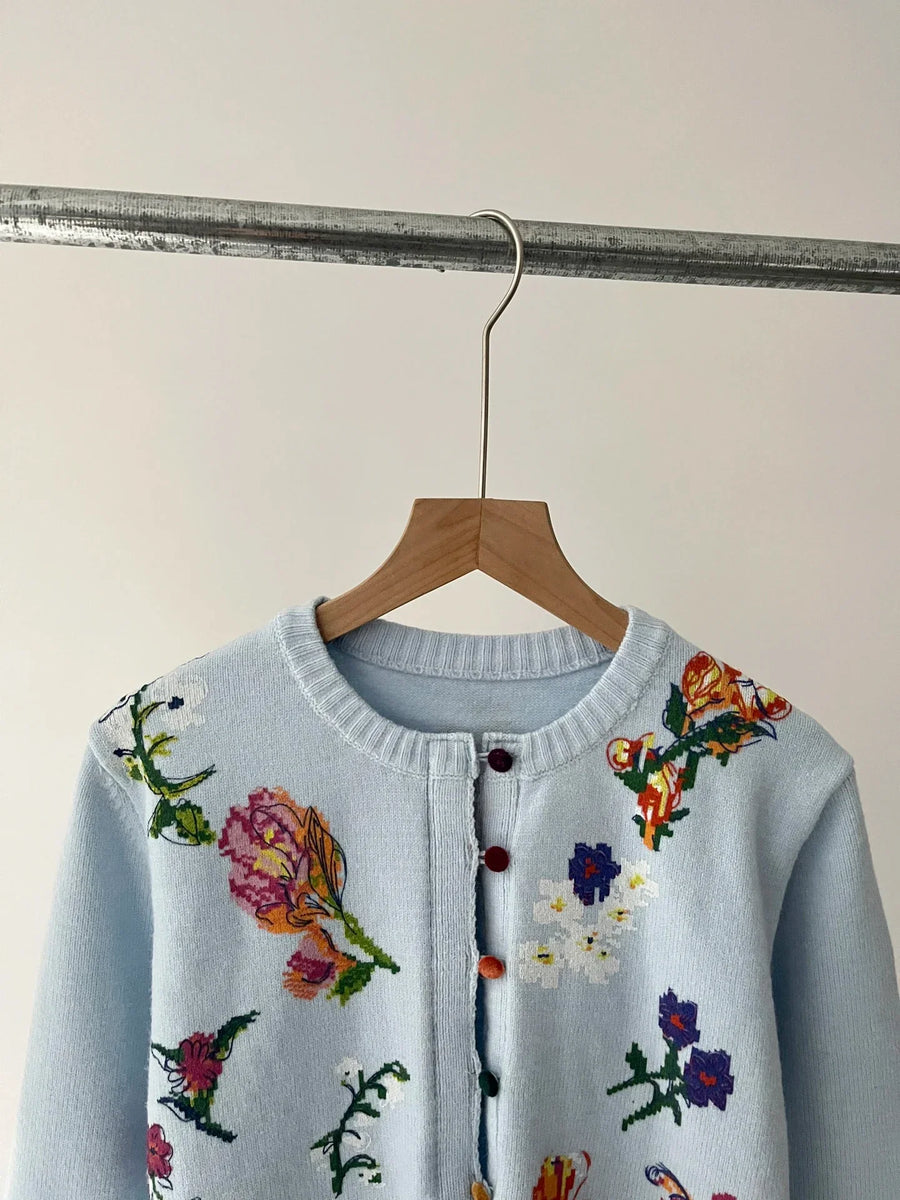 Sahara | Cardigan Elegante con Fiori da Donna