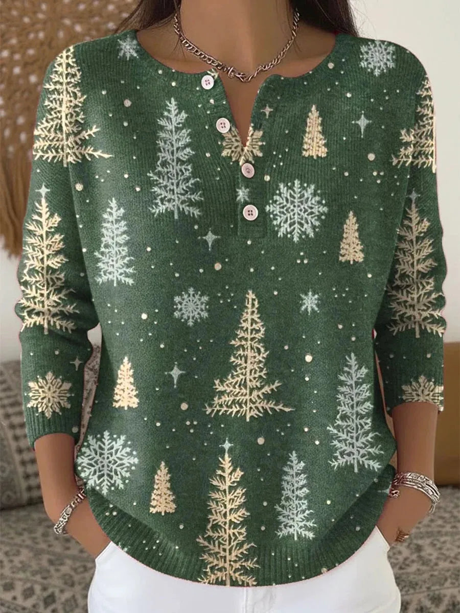 Manon | Maglione di Natal Caldo con Stampa Festiva