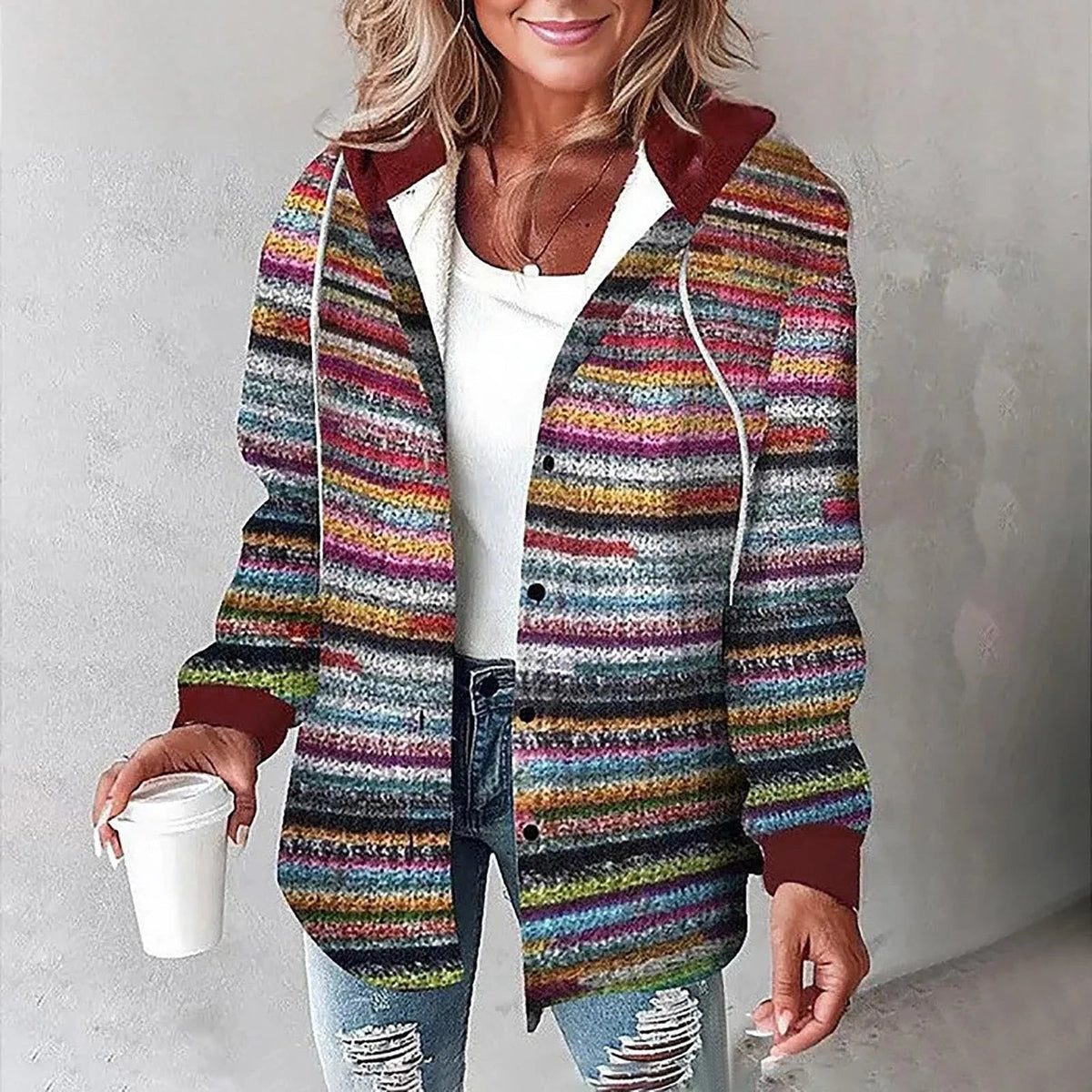 Martina™ | Giacca da Donna a Quadri con Bottoni da Donna