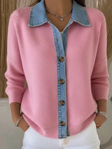 Léonie | Maglione em Maglia con Gola em Denim