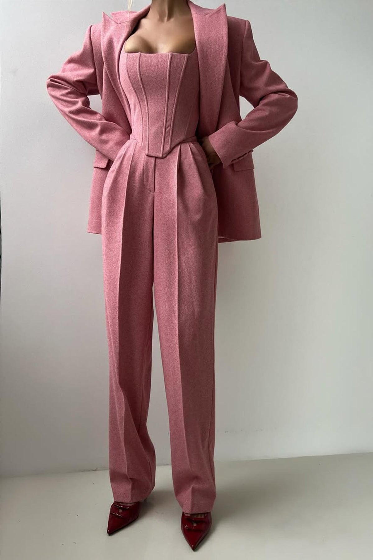 Dolce™ | Set Tre Pezzi con Blazer Doppiopetto da Donna